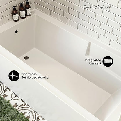 Swiss Madison Well Made Forever Voltaire 72" x 36" Right-Hand Drain Alcove Bathtub with Apron