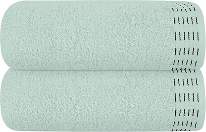 Cotton 2 Pack Oversized Bath Towel Set 28x55 inches, Large Bath Towels, Ultra Absorbant Compact Quickdry & Lightweight Towel, Ideal for Gym Travel Camp Pool - Sea Green