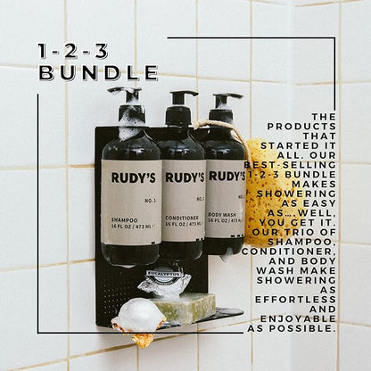 Rudy's No. 3 Body Wash - Natural Ingredients, Sulfate & Paraben Free - Exfoliates, Nourishes, and Maintains pH Balance (16 fl oz)