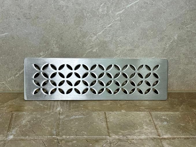 Shower Niche Shelf for Prefabricated Kerdi Board SN/-SNLT, Floral Design, Brushed 304 Stainless Steel