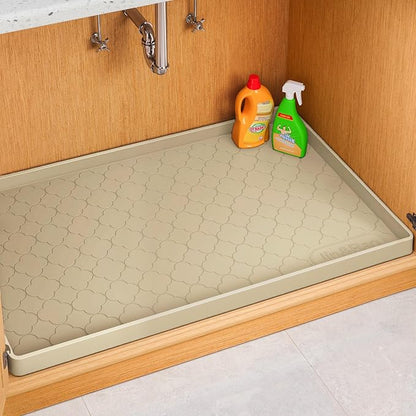 Jin&Bao Waterproof Under Sink Mat 34" x 22", Thick Silicone Mat Cabinet Protector for Kitchen and Bathroom, Shelf Liner, Home Organizer and Storage, Multipurpose Tray for Gadgets and Essentials