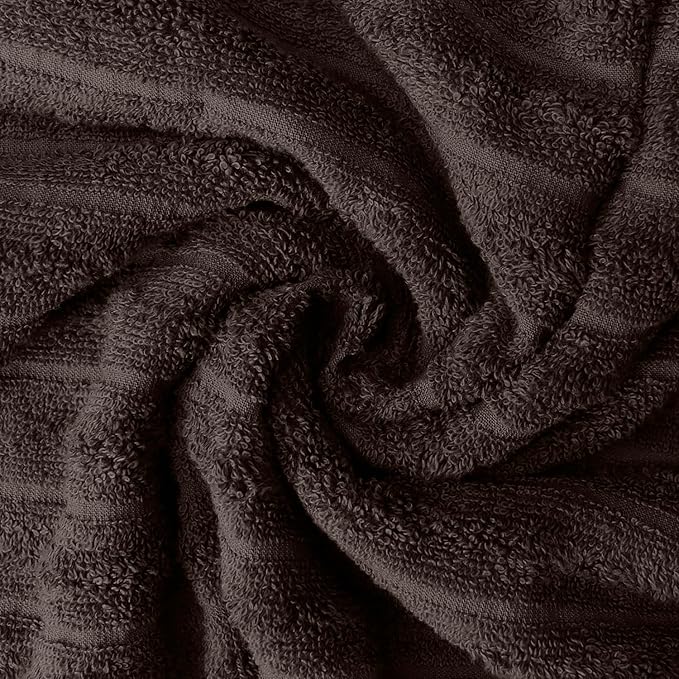DAN RIVER Pack of 2 Bath Sheet 35x70 Inches, Ribbed Oversized Bath Sheets Towels for Adults, Fluffy and Soft Plush Towels - Brown