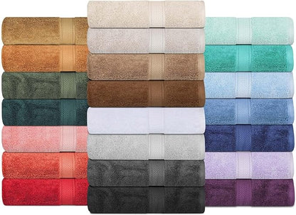 Superior Egyptian Cotton Pile Hand Towel Set of 4, Ultra Soft Luxury Towels, Thick Plush Essentials, Absorbent Heavyweight, Guest Bath, Hotel, Spa, Home Bathroom, Shower Basics, Turquoise