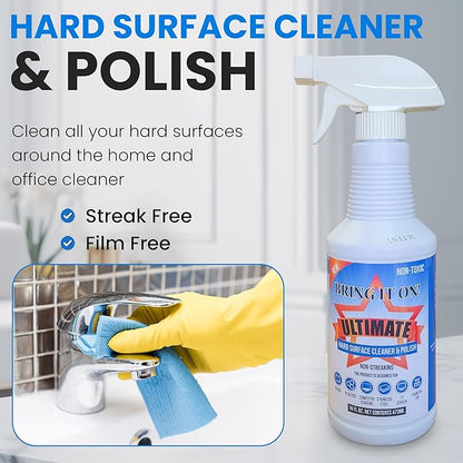 BRING IT ON! CLEANER 32 Ounce Bathroom Cleaning Set | Protect Shield Water Repellent 16 Ounce | Ultimate Hard Surface Cleaner and Polish 16 Ounce