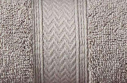 Hillfair 12-Piece Cotton Bath Towel Set - 600 GSM - Hotel Spa Towels - 2 Bath, 4 Hand, 6 Washcloths - Absorbent Soft Cotton - Khaki Stone