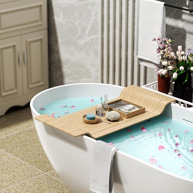Abruzzo 63" Freestanding Bathtub Solid Surface - Oval Stone Resin Soaking Tub with Overflow & Pop-Up Drain, cUPC Certified Matte White, Heavy Duty for Modern Bathroom