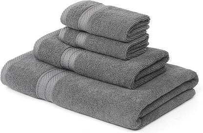 Modern Threads Trefoil Filigree 6-Piece 100% Cotton Towel Set – Reversible Yarn Dyed Jacquard – Includes 2 Bath Towels, 2 Hand Towels, 2 Washcloths – Absorbent, Quick Dry, Soft & Durable – Dark Gray