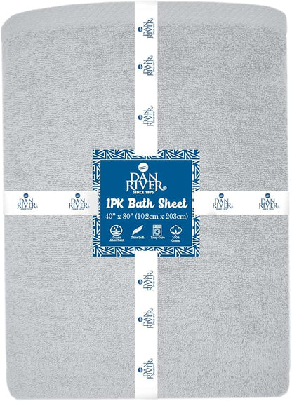 DAN RIVER Pack of 1 Bath Sheet 40x80 Inches, Extra Large Oversized Bath Towels, Thick Absorbent Hotel Bath Towels - Highrise