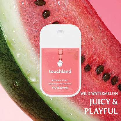 Touchland Hydrating Hand Sanitizer Spray, TROPICAL Trio Set (Mango Passion, Beach Coco, Watermelon), 1 FL. OZ. Travel Size Power Mist Sprays (Set of 3)