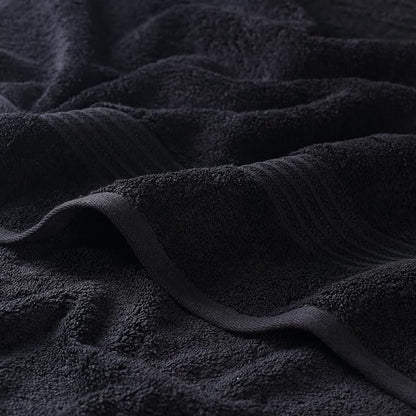 Superior Egyptian Cotton Bath Towel Set, Home Bathroom Towels, Master, Guest Bath, Decor Essentials, Quick Dry, Absorbent, Large Body Towels, Spa, Hotel, Resort, Adult, Kids, Set of 2, Black
