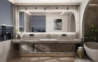 TETOTE 96 x 36 Inch LED Backlit Bathroom Mirror with Lights,Anti-Fog Lighted Mirror,Dimmable,Vanity Mirror,Wall Mounted