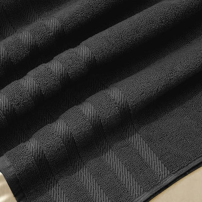 Hearth & Harbor Bath Towels for Bathroom - 100% Ring Spun Cotton Luxury Bathroom Towels - Soft & Highly Absorbent 4 Bath Towels, Black