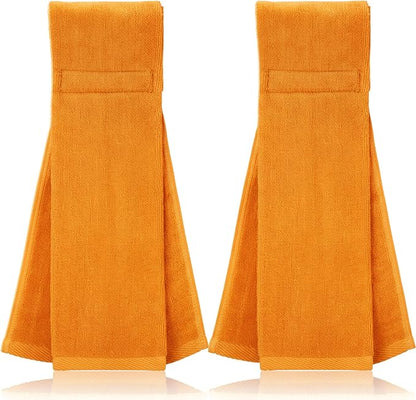 Shimeyao 2 Pcs Cotton Sports Football Towel with Closure Pitching Football Sweat Towel for Sports Gym Men Women Accessories(Orange, Classic)