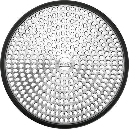 LEKEYE Shower Drain Hair Catcher | Strainer | Shower Stall Drain Cover | Bathroom Drain Protector Stainless Steel and Silicone(Black)