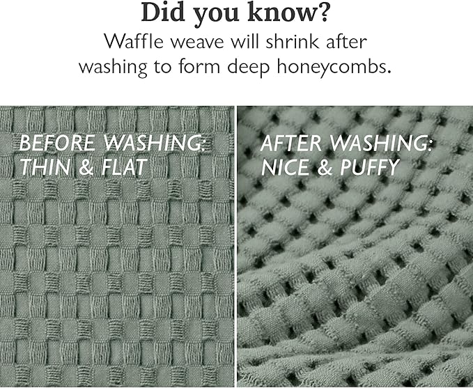 GILDEN TREE Waffle Bath Towels Wash Cloths for Showering, Exfoliating Washcloth Quick Dry Towel, Face Towels for Washing Face Cotton Washcloths Set of 4, Modern Style (Sage Grey)