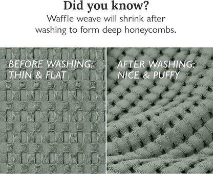 GILDEN TREE Waffle Bath Towels Wash Cloths for Showering, Exfoliating Washcloth Quick Dry Towel, Face Towels for Washing Face Cotton Washcloths Set of 4, Modern Style (Sage Grey)