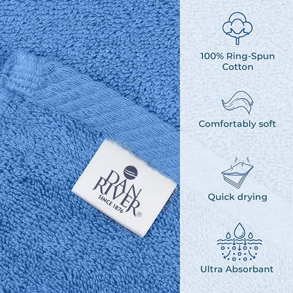 DAN RIVER Pack of 1 Bath Sheet 40x80 Inches, Luxury Bath Towel Set, Extra Large and Quick Dry Soft Cotton Towels - Medium Blue