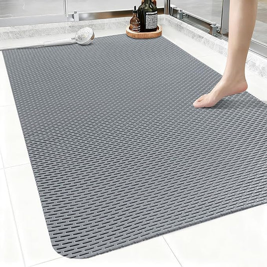 Non Slip Shower Mat: 35"x24" Extra Large Shower Mats for Inside Shower,Trimmable PVC Anti Slip Shower Stall Mats, No Odor, Quick Drying Shower Mats for Floor, Bathroom, Home, Kitchen, Hotel