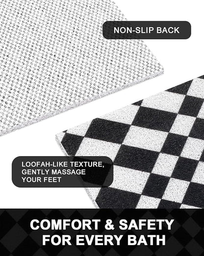 Bathtub Mat Non Slip - Anti Slip Shower Mat, Quick Drying Bath Tub Mats, Soft PVC Loofah Foot Massage Mat, Bath Mat for Shower, Tub, Bathroom, Floor, Kitchen, Pool, Hotel