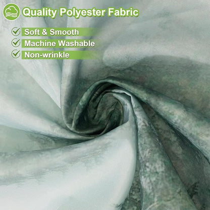 ORTIGIA 78 Inch Green Misty Forest Shower Curtain for Bathroom, Nature Woodland Shower Curtain Set with Hooks, Decorative Pine Tree Fog Magic Bath Curtain, Waterproof Fabric, Weighted, 72x78