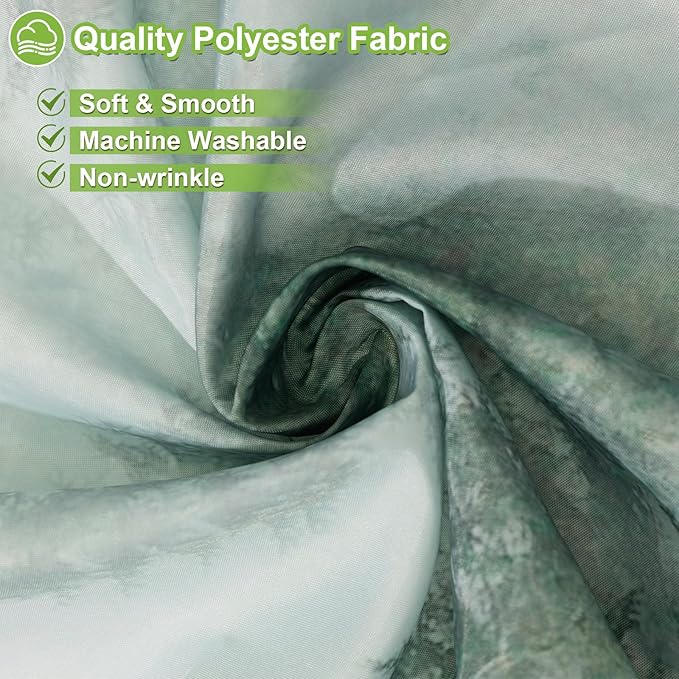 ORTIGIA 84 Inch Long Green Misty Forest Shower Curtain for Bathroom, Nature Woodland Shower Curtain Set with Hooks, Decorative Pine Tree Fog Magic Bath Curtain, Waterproof Fabric, Weighted, 72x84
