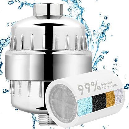BBLIFE Upgrade Much More Efficient Plastic Shower Filter, High Revitalizing Shower Filter to Remove 99% Chlorine, to Clean Hard Water, Refresh Water Condition, Improve Your Skin and Hair, BPSF