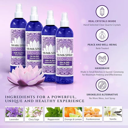 Lavender & Clary Sage Aromatherapy Spray - Pillow and Shower Aura Cleansing Mist for Energy Clearing, Manifestation, Meditation & Spiritual Protection - Relax, Balance and Positive Vibes. AHH 8oz