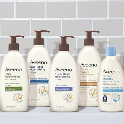 Aveeno Eczema Therapy Daily Moisturizing Body Cream for Sensitive Skin, Soothing Eczema Relief Cream, Colloidal Oatmeal & Ceramide for Dry & Itchy Skin, Steroid- & Fragrance-Free, 12 oz