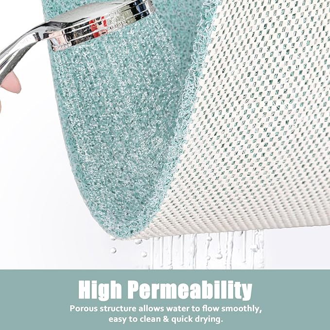 Shower Mat Non Slip - 32x32 Inch Soft Comfort Bath Mat with Drainage Holes, PVC Loofah Massage Bathmat for Shower, Tub, Bathroom, Wet Areas, Quick Drying