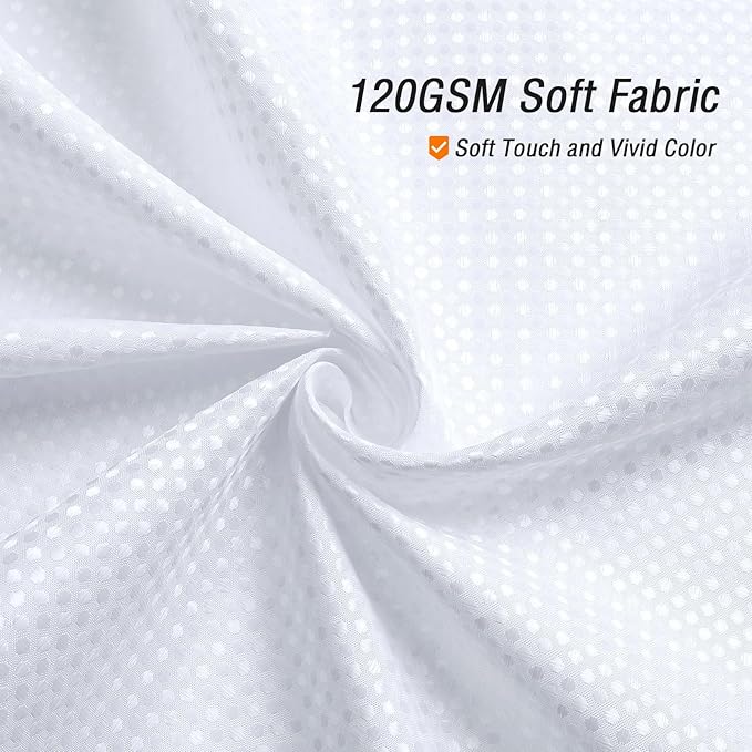 Gibelle Long Shower Curtain 72 x 78, Tall Waffle Weave Textured Fabric Shower Curtain for Bathroom, Water Repellent, Machine Washable, White