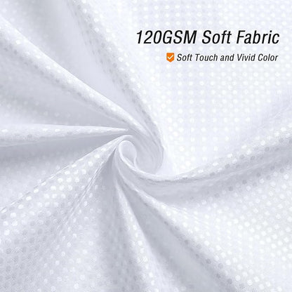 Gibelle Long Shower Curtain 72 x 78, Tall Waffle Weave Textured Fabric Shower Curtain for Bathroom, Water Repellent, Machine Washable, White