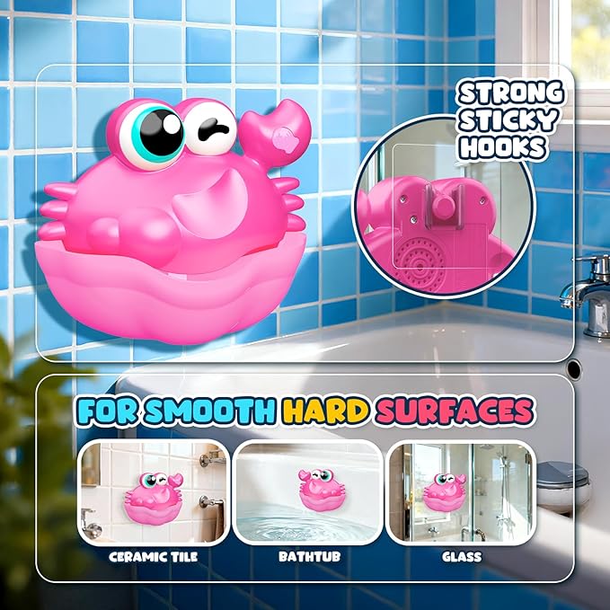 Bath Toys for Kids Ages 1-3,Light Up Baby Bath Toys Crab Bubble Maker with Colourful Light Toddler Bathtub Birthday Gifts Christmas Stocking Stuffers for Boys Girls Aged 1-3 2-4 3-5