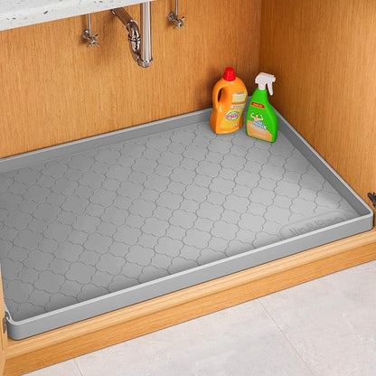 Jin&Bao Waterproof Under Sink Mat 25" x 22", Thick Silicone Mat Cabinet Protector for Kitchen and Bathroom, Shelf Liner, Home Organizer and Storage, Multipurpose Tray for Gadgets and Essentials