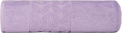 BAGNO MILANO Organic Turkish Cotton Bath Towels, Luxury Jacquard Collection, Certified Organic Highly Absorbent, Soft-Plush Towel Set (Lilac, Bathsheet)