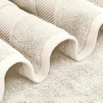 White Classic Luxury Soft Ivory Bath Sheet Towels - 650 GSM Cotton Luxury Bath Towels Extra Large 35x70 | Highly Absorbent and Quick Dry | Hotel Collection Extra Large Bath Towels Oversized, 2 Pack