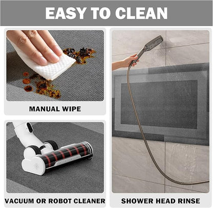 Non Slip Bath Mat, Rubber Backing Ultra Thin Bathroom Rugs Fit Under Door Quick Dry Super Absorbent Washable Bath Rug Shower Mat for Bathroom Floor Bathtub Sink, Easy Care Dark Grey 16"x24"
