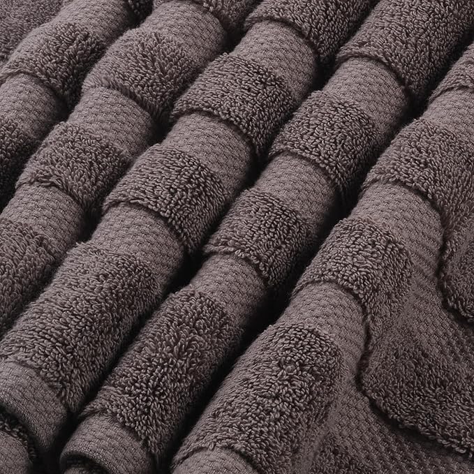 SOFE H&L | Olea Luxury Cotton Turkish Bath Towels Set of 4 Dark Gray | Premium, Soft, Durable, Absorbent | Hotel Quality Plush Towels and Thick Towel Sets