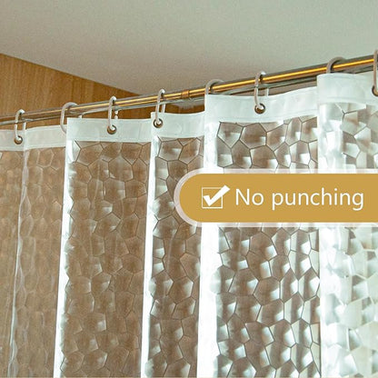 NTBAY EVA Clear Shower Curtain with Water Cube, Water-Repellent Liner with 3 Magnets for Bathroom, 72x78 Inches