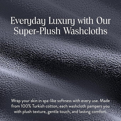 Brooklinen Super-Plush Turkish Cotton Washcloths - Set of 2 - Cotton, 820 GSM, Highly Absorbent, Machine Washable, Perfect for Home & Bathroom (13" x 13", Graphite Grey)