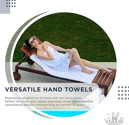 100% Cotton Hand Towel Set of 2, (16 x 28 inches) Sustainable, Soft, Highly Absorbent, Quick Drying, Combed Cotton Hand Towels Pack of 2 Ideal for Hotels, Spa, Bathroom, Dorm, Navy Blue