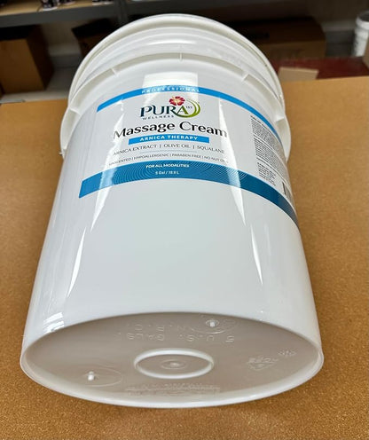 Wellness Professional Arnica Therapy 5 Gallon Massage Cream, Arnica Cream for Bruising, Olive Oil, Arnica Extract, Unscented, Hypoallergenic, Natural, Moisturizing & Hydrating, Deep Tissue