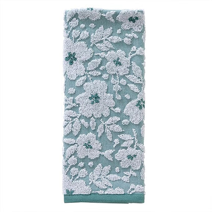 SKL Home Floral Jacquard Hand Towel Set, Moss Green, 2 Count (Pack of 6)