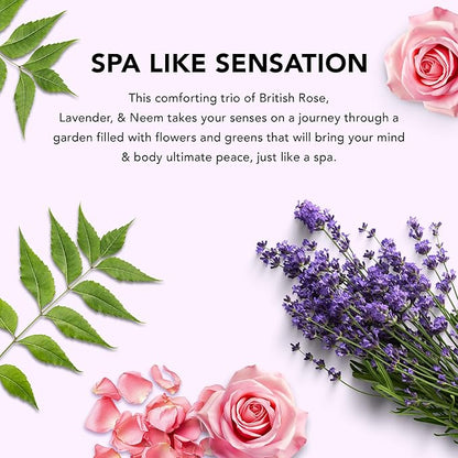 Botanic Hearth Relax & Renew Body Wash Set – British Rose, Lavender & Calendula Neem, Travel-Size 3-Pack, Gentle Cleansing Shower Gel – 4 fl oz Each