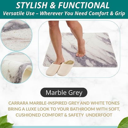 Extra Large Square Shower Mat Non Slip - Soft Loofah Mat - Bathroom Shower Mat Stall - Shower Mat Square - No Slip Shower Mats - Shower Floor Mat - Square Shower Mats for Showers (Gray Marble 31x31)