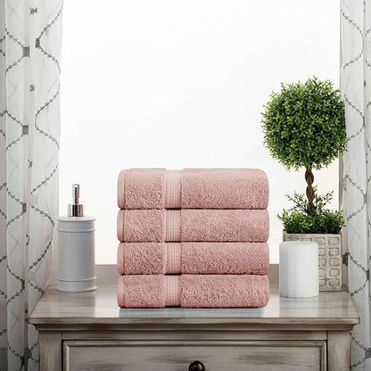 BLUENILEMILLS Madison Egyptian Cotton Hand Towels, Towel Set for Bathroom, Shower, Spa, Hotel, Plush, 800 GSM, Gym, Highly Absorbent and Ultra-Soft Towels, Bath Essentials, Set of 4, Muted Mauve