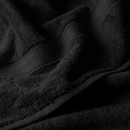 Superior Egyptian Cotton Pile 6 Piece Towel Set, Includes 2 Bath, 2 Hand, 2 Face Towels/Washcloths, Ultra Soft Luxury Towels, Thick Plush Essentials, Guest Bath, Spa, Hotel Bathroom, Black