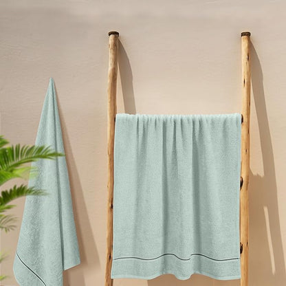 MyOwn Cotton 2 Pack Oversized Bath Towel Set 28x55 inches, Large Bath Towels, Ultra Absorbant Compact Quickdry & Lightweight Towel, Ideal for Gym Travel Camp Pool - Sea Green