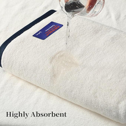 REDKISS 2 Pack 100% Cotton Bath Towels with Luxury Embellished Border Design, Oversized 27 x 54 Inches & 600 GSM Ultra Soft Bath Towel Set, Quick Dry Towels for Bathroom, Gym, Hotel, White