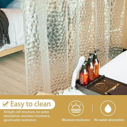 NTBAY EVA Clear Shower Curtain with Water Cube, Water-Repellent Liner with 3 Magnets for Bathroom, 72x84 Inches