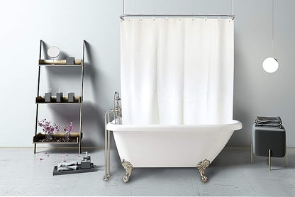 YISURE White Shower Curtain for Clawfoot Tub, 180x70 Wrap Around Liner with Magnets, PEVA Extra Wide Bathtub Curtain for Bathroom Vintage Freestanding Tub, Include Stainless Metal Hooks